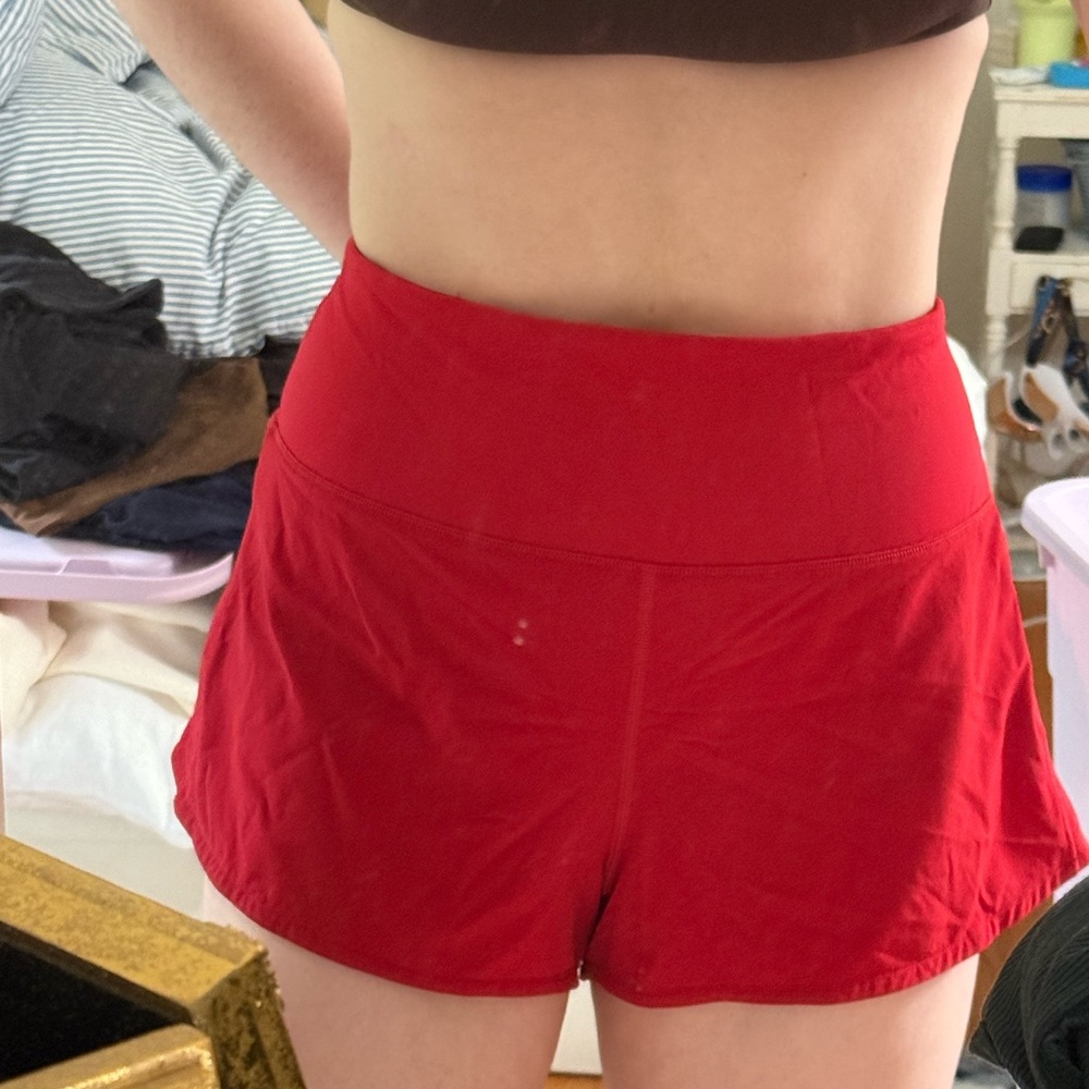 Lululemon HR 2.5in Speed Up Dark Red Shorts